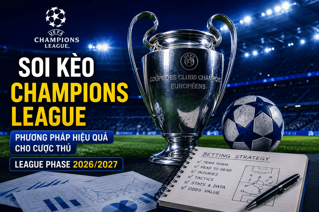 Phương pháp soi kèo Champions League League Phase UEFA 2026/2027 cho cược thủ 1 giải đấu champions league